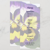 Menu Mariage Panneaux jaune et blanc (Devant / Derrière)