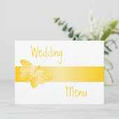Menu mariage Papillon jaune (Debout devant)