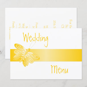 Menu mariage Papillon jaune