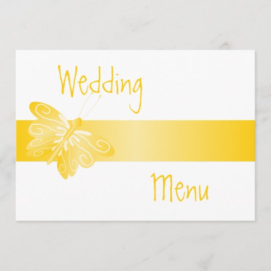 Menu mariage Papillon jaune (Devant)