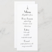 Menu Mariage Paris (Devant / Derrière)
