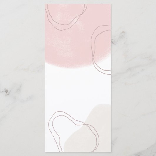 Menu Mariage Pastel Abstrait Cream Shapes Lines (Dos)