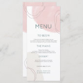Menu Mariage Pastel Abstrait Cream Shapes Lines (Devant / Derrière)
