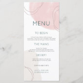 Menu Mariage Pastel Abstrait Cream Shapes Lines (Devant)
