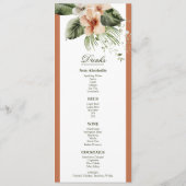 Menu Mariage pastel hibiscus boho tropical (Dos)