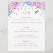Menu Mariage Pastel Hydrangeas (Dos)