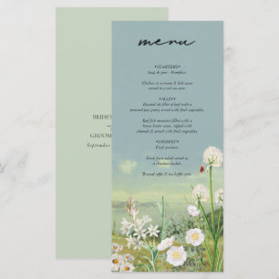 Menu Mariage Paysage de montagne Fleur sauvage aquarell