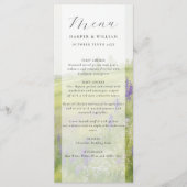 Menu mariage paysage fleur sauvage aquarelle (Devant)