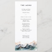 Menu Mariage paysager moderne Watercolor Mountain (Devant)
