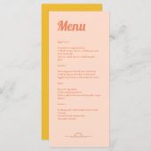 Menu Mariage Peachy (Devant / Derrière)