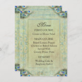 Menu Mariage Peacock vintage (Devant / Derrière)