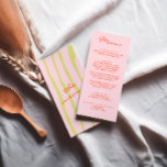 Menu Mariage Peinture à la main colorée<br><div class="desc">Un menu coloré rétro moderne rose et orange et vert. Et des rayures vertes dessinées à la main sur le dos. Parfait et assorti à l'ensemble de la suite. Menu dîner mariage. Ce qui présente un design modèle chic de boho vintage rose arrière - plan et la typographie orange.</div>