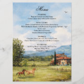 Menu Mariage Peinture de la Campagne Toscane (Devant)