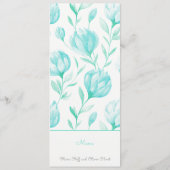 Menu Mariage Peonies turquoises (Dos)