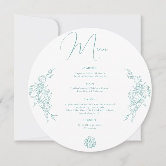 Menu Mariage Peony Elegance (Devant)