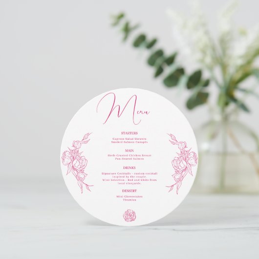 Menu Mariage Peony Elegance (Debout devant)