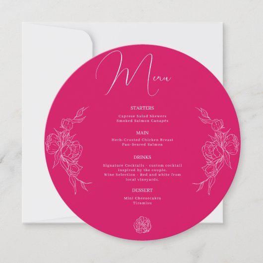 Menu Mariage Peony Elegance (Devant)