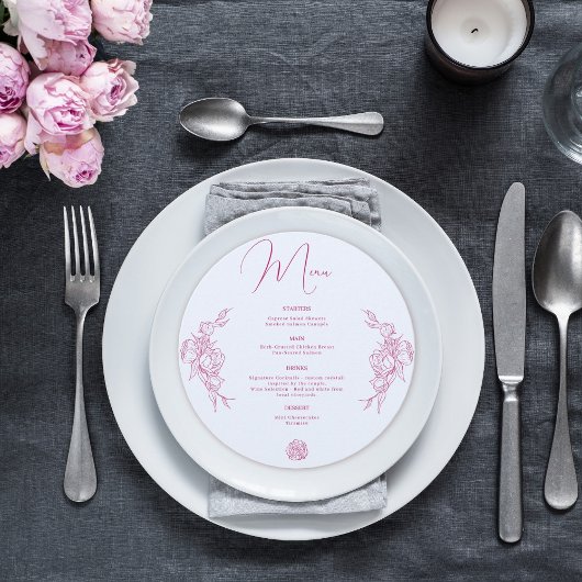 Menu Mariage Peony Elegance