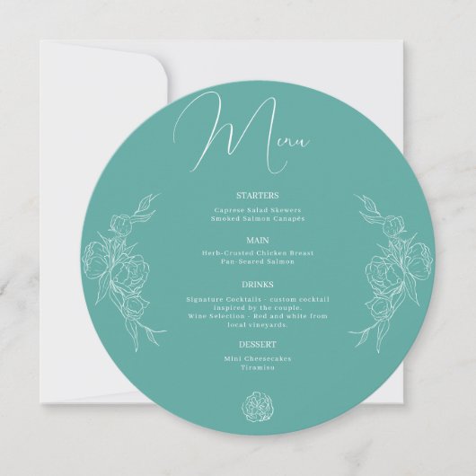 Menu Mariage Peony Elegance (Devant)