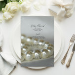 Menu Mariage Perles Blanches<br><div class="desc">Customisez l'élégant menu Mariage White Pearls avec les détails du repas que vous pourrez servir à votre déjeuner de douche nuptiale, brunch post-mariage ou dîner de réception en ajoutant la salade ou le premier plat, l'entrée ou le deuxième plat et le dessert ou le troisième plat. Personnalisez-le avec les noms...</div>