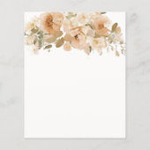 Menu Mariage personnalisé à fleurs de pêches verte (Dos)