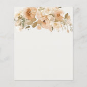 Menu Mariage personnalisé à fleurs de pêches verte (Dos)