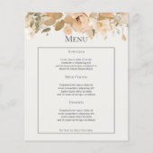 Menu Mariage personnalisé à fleurs de pêches verte (Devant)