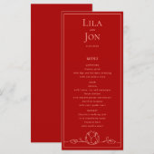 Menu Mariage personnalisé Lotus (Devant / Derrière)