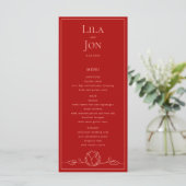 Menu Mariage personnalisé Lotus (Debout devant)