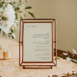 Menu Mariage personnalisé minimal Retro Cream Type<br><div class="desc">Police minimaliste rétro Menu de mariage personnalisé de police en crème</div>