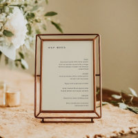 Menu Mariage personnalisé minimal Retro Cream Type