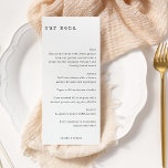 Menu Mariage personnalisé minimaliste Retro Typewriter<br><div class="desc">Menu de mariage personnalisé minimaliste Retro Typewriter noir et blanc</div>
