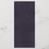 Menu Mariage personnalisé simple et élégant violet fonc (Dos)