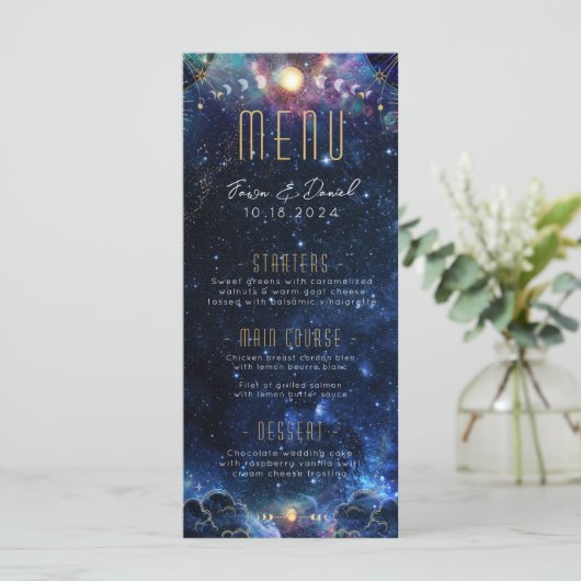 Menu Mariage Phase Lune céleste (Debout devant)