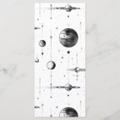 Menu Mariage Phases de Lune Croissant Noir Blanc Célest (Dos)