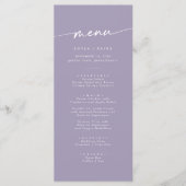 Menu Mariage photo Boho Chic Lavender Purple (Devant)