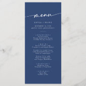 Menu Mariage photo Boho Chic Royal Blue (Devant)