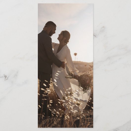 Menu Mariage photo Boho Chic Slate Blue (Dos)