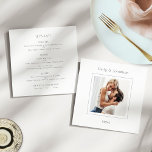 Menu Mariage photo Carré contemporain<br><div class="desc">Mariage photo Carré contemporain. Une élégance simple et moderne. Remplacez simplement l'exemple de photo par le vôtre et personnalisez les mots de chaque côté,  au besoin.</div>