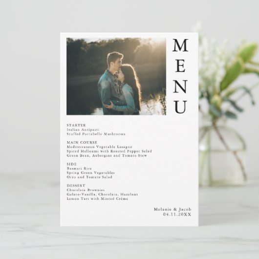 Menu Mariage photo Couple (Debout devant)