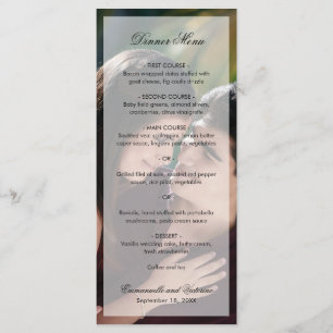 Menu Mariage photo de script élégant moderne