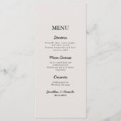 Menu Mariage photo minimaliste Beige (Devant)