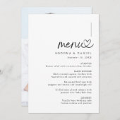 Menu Mariage photo minimaliste moderne (Devant / Derrière)