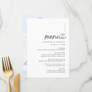 Menu Mariage photo minimaliste moderne