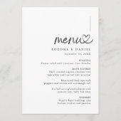 Menu Mariage photo minimaliste moderne (Devant)