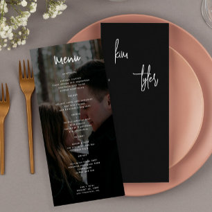 Menu Mariage photo minimaliste moderne