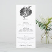 Menu Mariage photo moderne Brushstroke | BLANCHE (Debout devant)