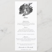 Menu Mariage photo moderne Brushstroke | BLANCHE (Devant)