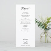 Menu Mariage photo moderne en noir et blanc (Debout devant)