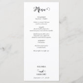 Menu Mariage photo moderne en noir et blanc (Devant)